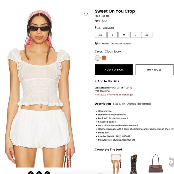 Sweet On You Crop Top - Picture 1 of 4